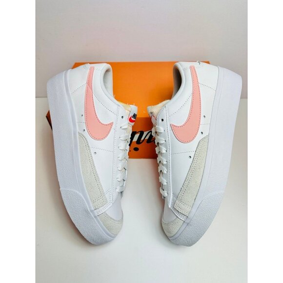 Size 10 - Nike Blazer Low Platform White Pink DJ0292-103 Wms Shoes - Picture 5 of 7